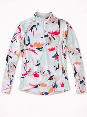 Walter Hagen Performance 11 Suncover Abstract Golf Polo Women L UPF 50+